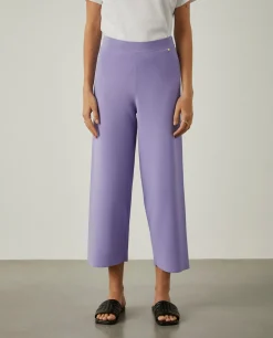 Calças largas de malha