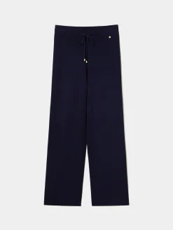 Calças largas de malha