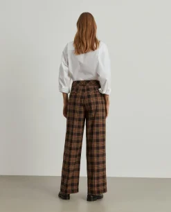 Calças largas xadrez