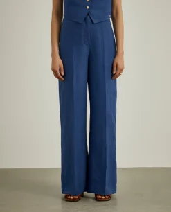 Calças pantalona 100% linho