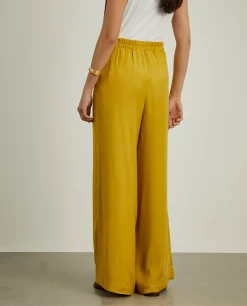 Calças pantalona com liocel