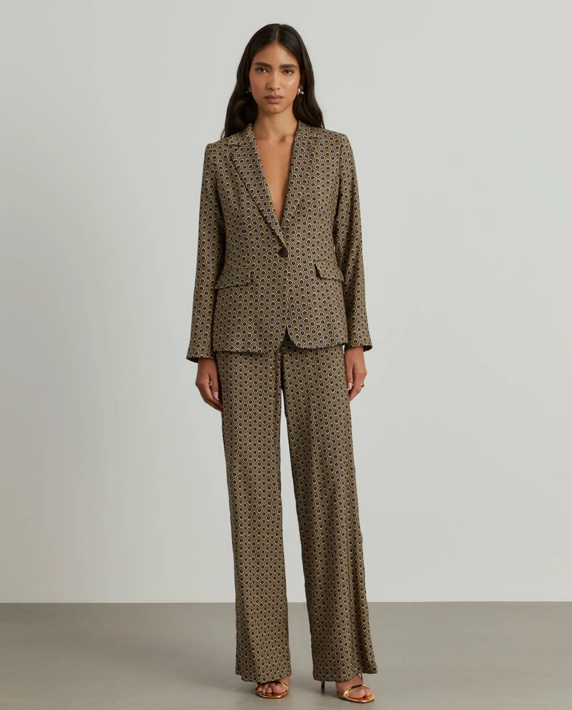 Calças pantalona de malha