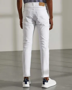 Calças para homem de sarja slim fit com bolsos