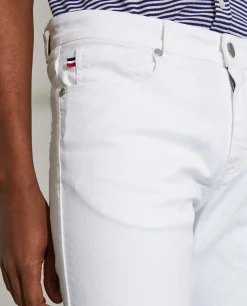 Calças para homem de sarja slim fit com bolsos