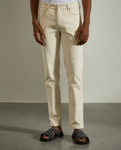 Calças para homem regular fit em algodão em sarja