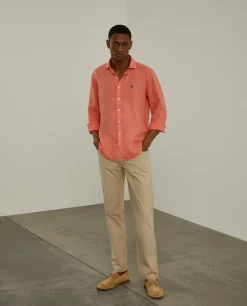 Calças regular fit com cinco bolsos