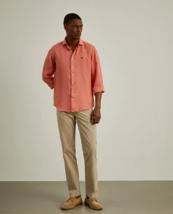 Calças regular fit com cinco bolsos