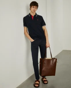 Calças regular fit com cinco bolsos