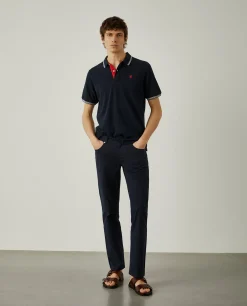 Calças regular fit com cinco bolsos