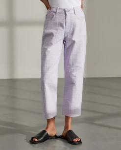 Calças regular fit denim com monogramas