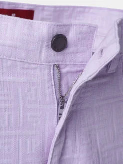 Calças regular fit denim com monogramas