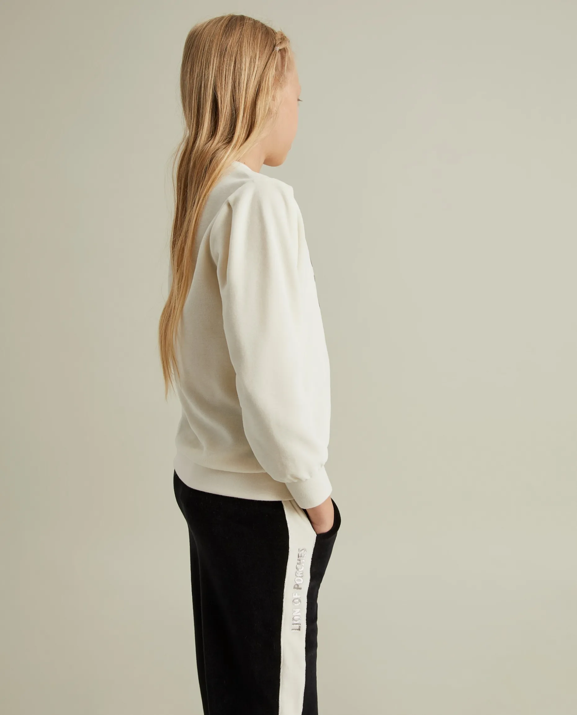 Calças veludo bicolor