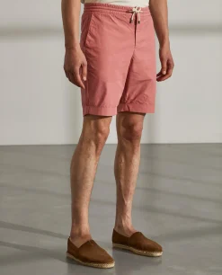 Calções bermuda de algodão com cordão