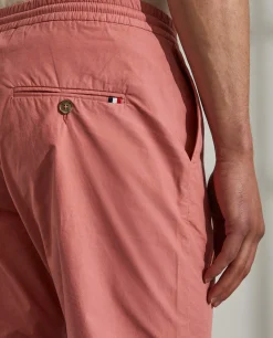 Calções bermuda de algodão com cordão