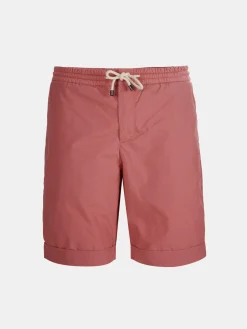 Calções bermuda de algodão com cordão