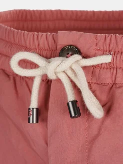 Calções bermuda de algodão com cordão