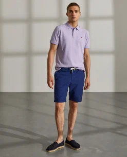 Calções bermuda de algodão com cordão