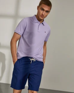 Calções bermuda de algodão com cordão