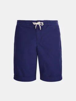 Calções bermuda de algodão com cordão