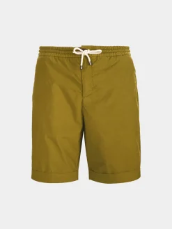 Calções bermuda de algodão com cordão