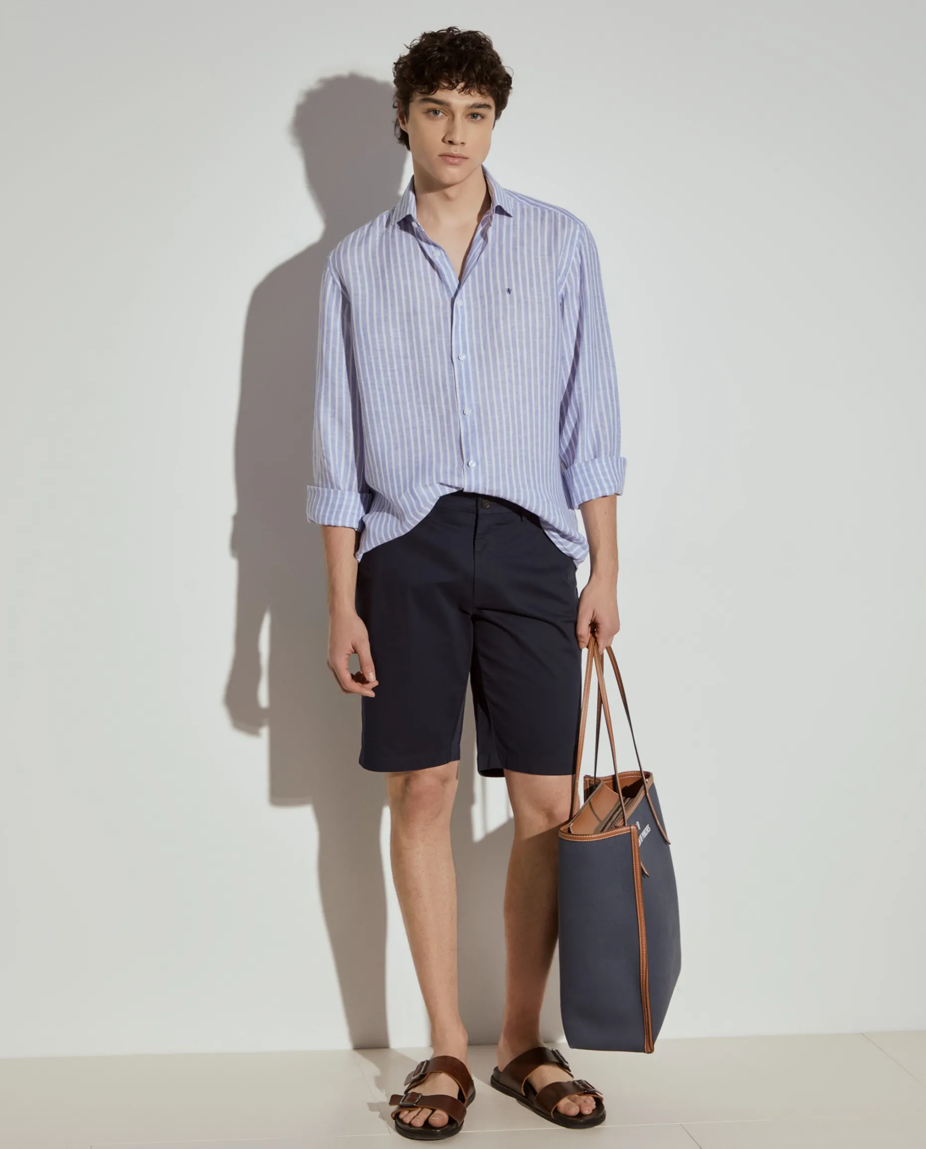 Calções bermuda em algodão