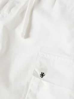 Calções cargo de sarja com cordão