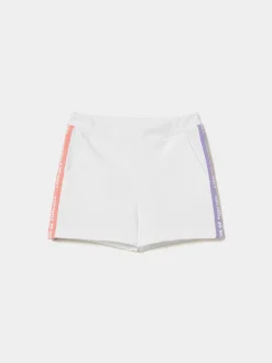 Calções de malha com fitas em contraste