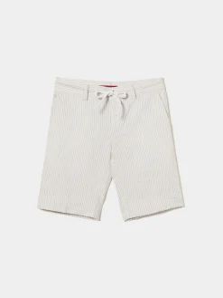 Calções de popeline às riscas