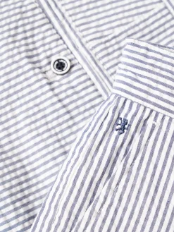 Calções de riscas em popelina