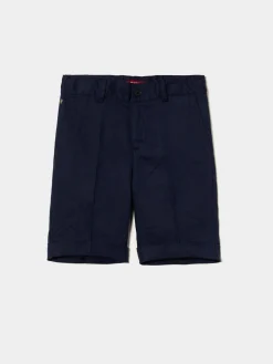 Calções em linho com bolsos