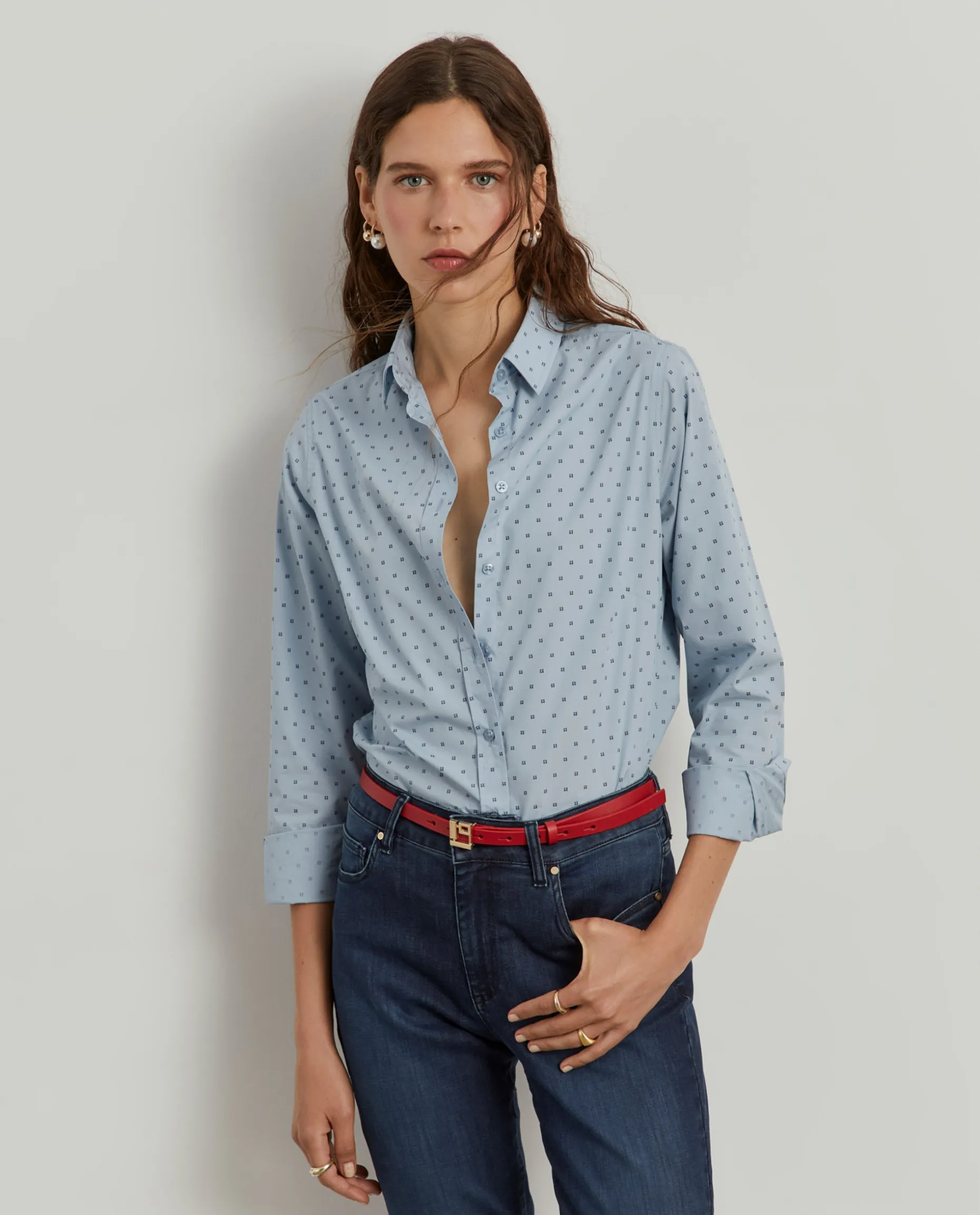 Camisa clássica micro padrão leões