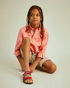 Camisa de algodão riscas em contraste