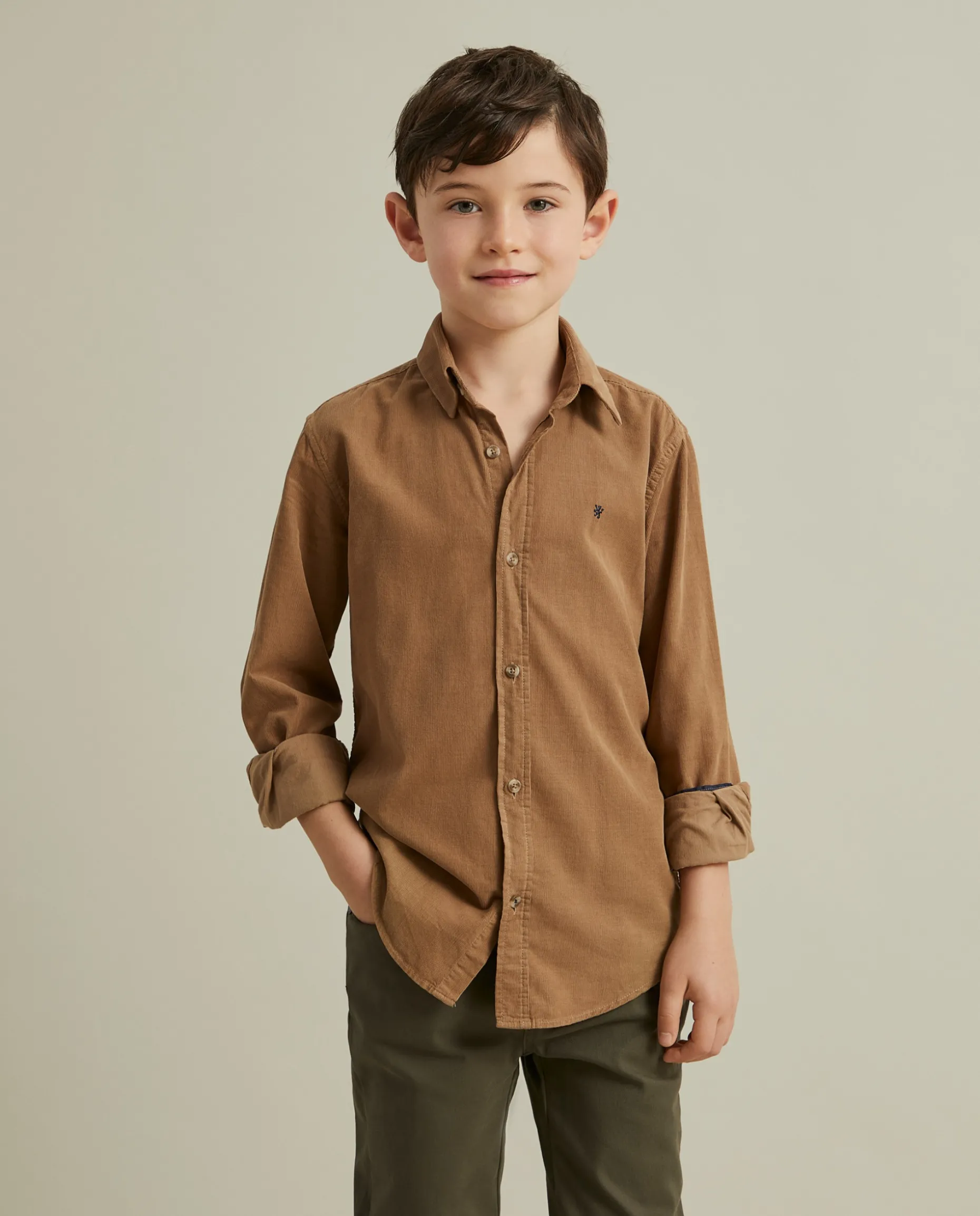 Camisa de bombazine em algodão