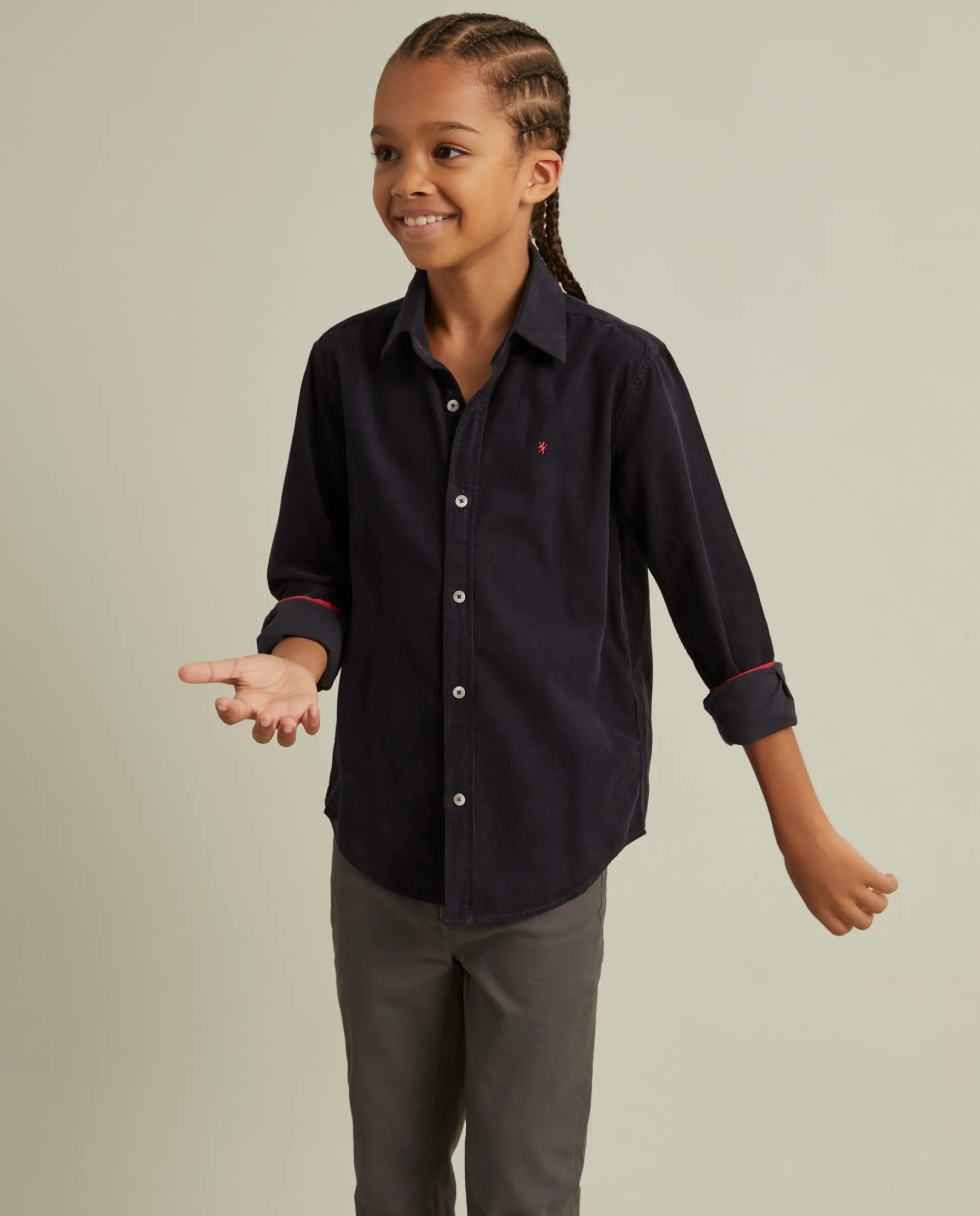 Camisa de bombazine em algodão