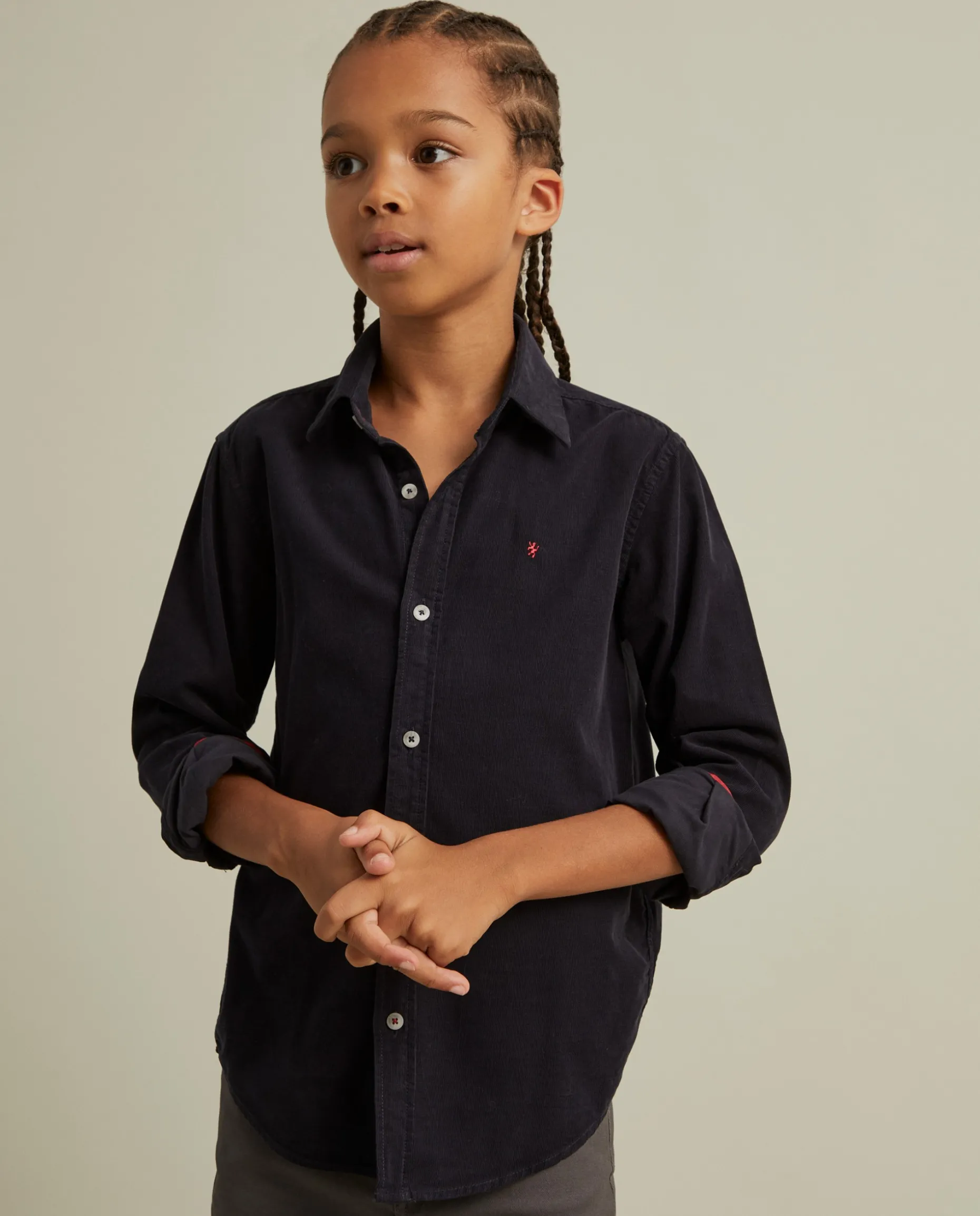 Camisa de bombazine em algodão