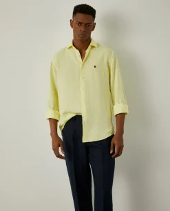 Camisa de linho slim fit