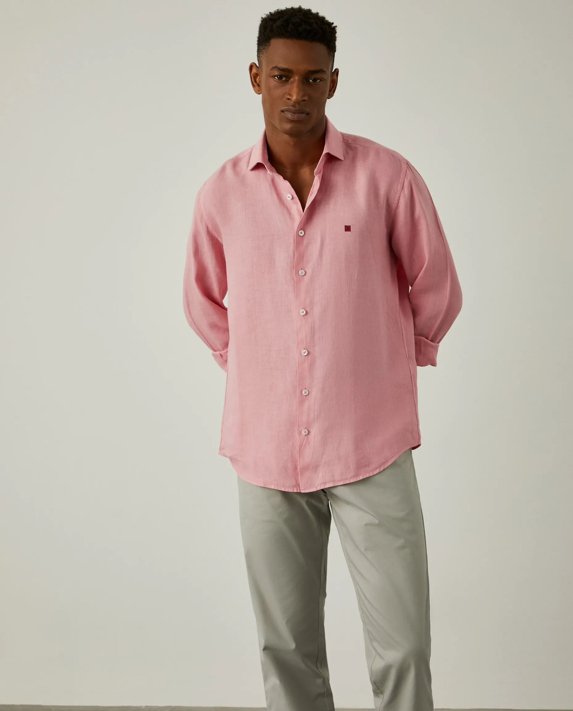 Camisa de linho slim fit