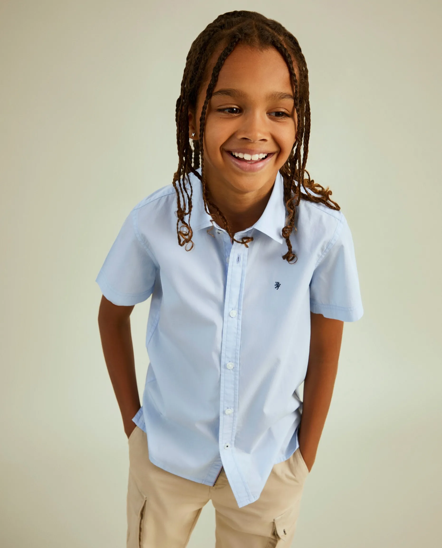 Camisa de manga curta em algodão