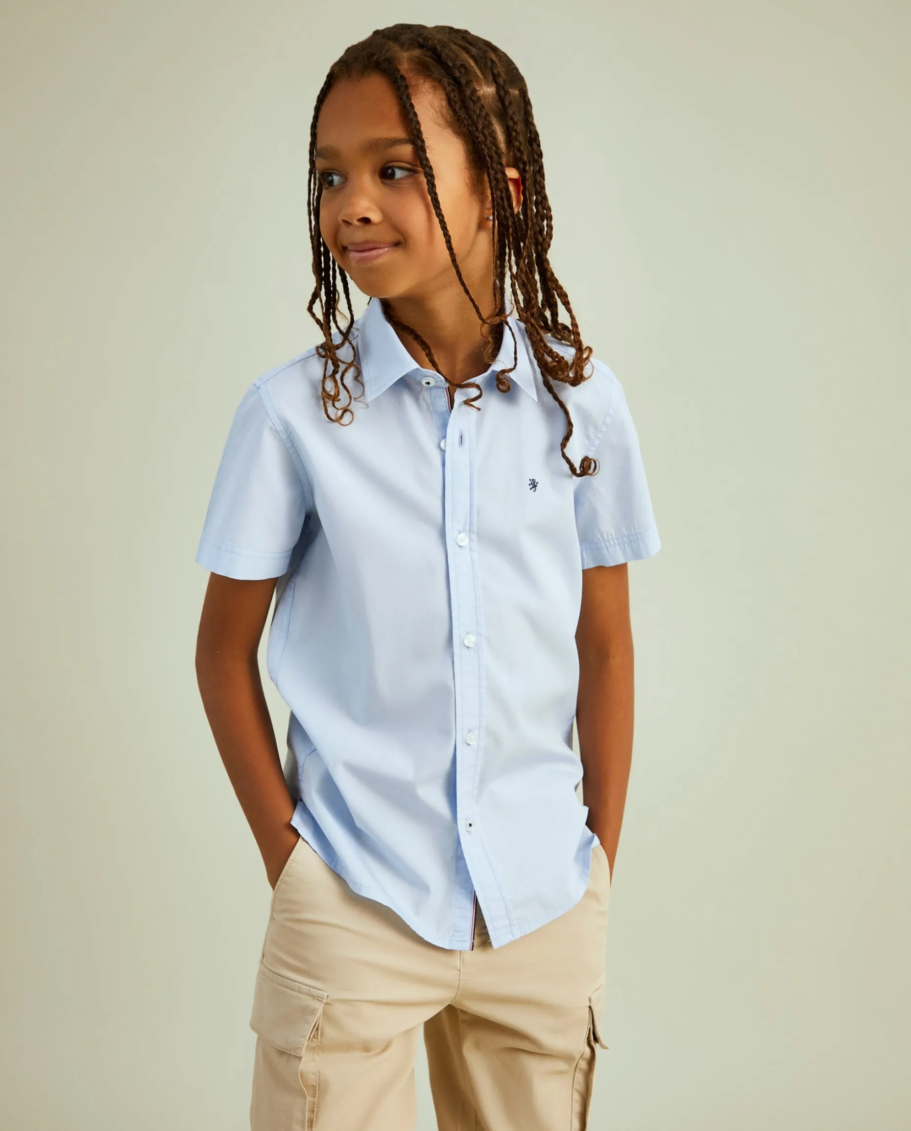 Camisa de manga curta em algodão