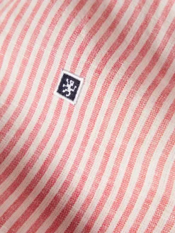 Camisa de riscas com gola mandarim