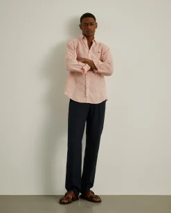 Camisa de riscas em linho