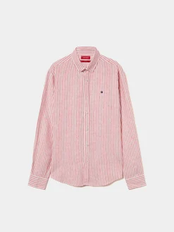 Camisa de riscas em linho