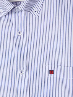 Camisa de riscas regular fit em popelina