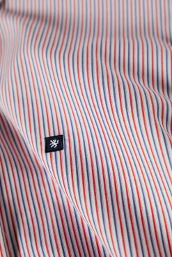 Camisa de riscas regular fit em popelina