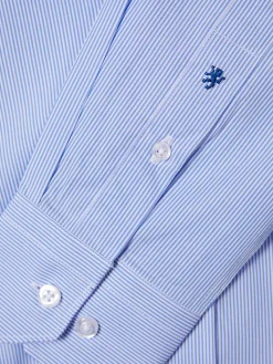 Camisa de riscas slim fit em popelina