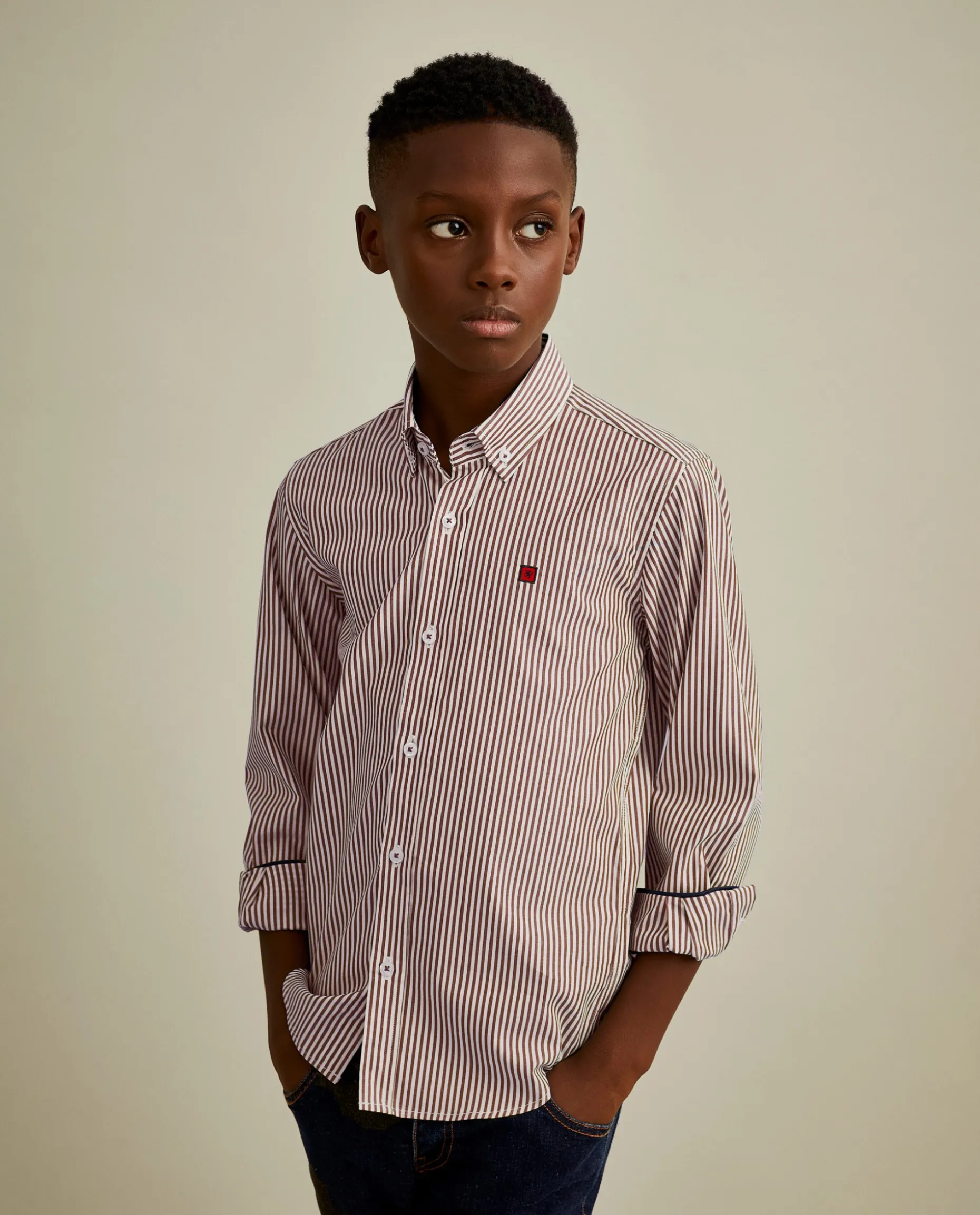 Camisa de riscas slim fit