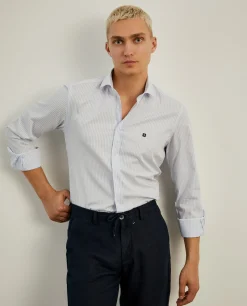 Camisa de riscas slim fit