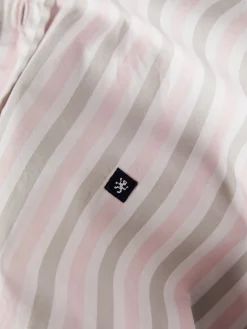 Camisa de riscas slim fit em popelina