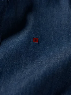 Camisa denim de algodão
