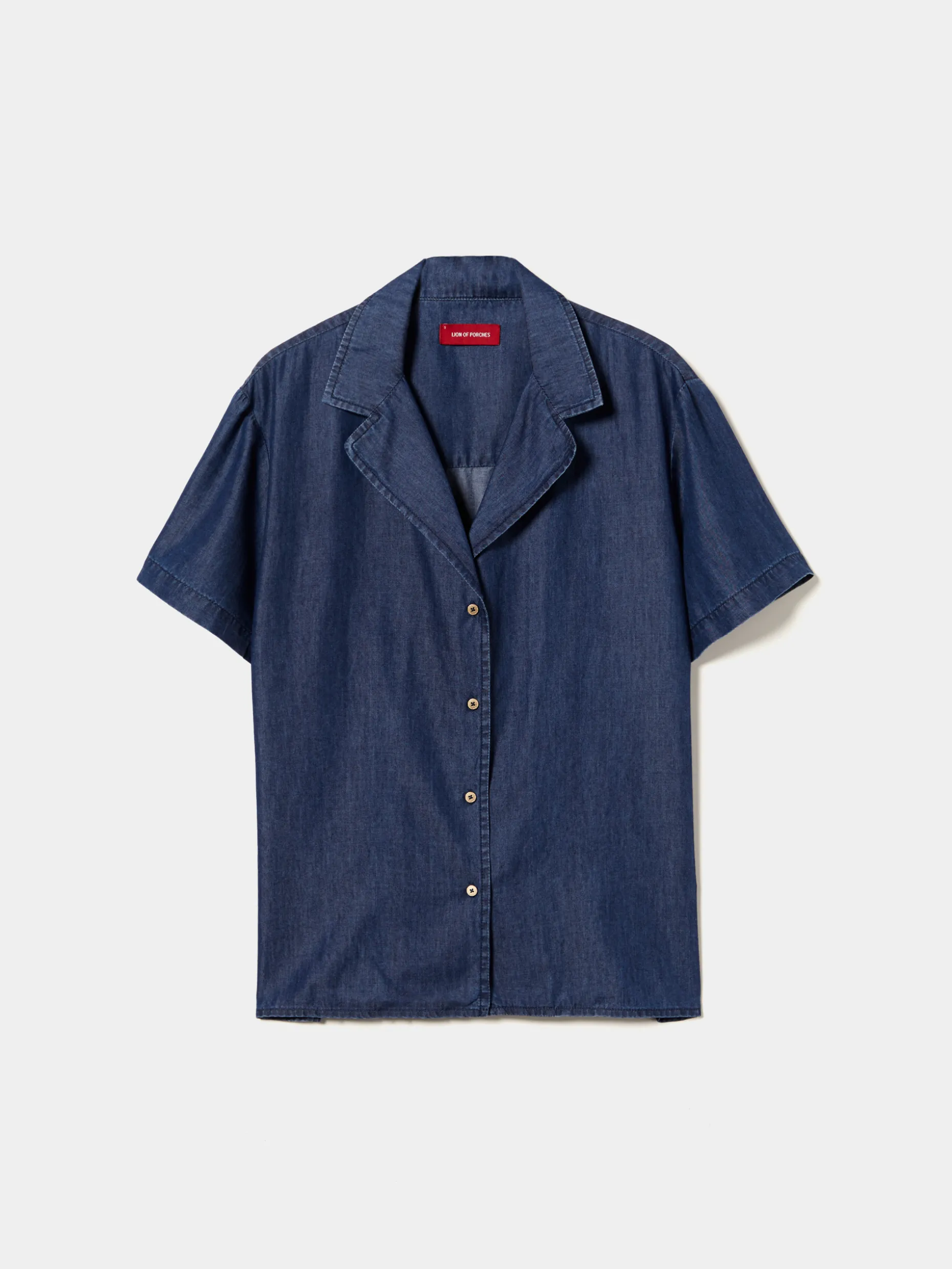 Camisa denim de manga curta